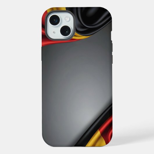 ドイツ国旗の絹の風合い iPhoneケース (裏面)