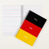 ドイツ国旗の色黒赤金ゴールドパーソナライズされたNo ノートブック (内側)