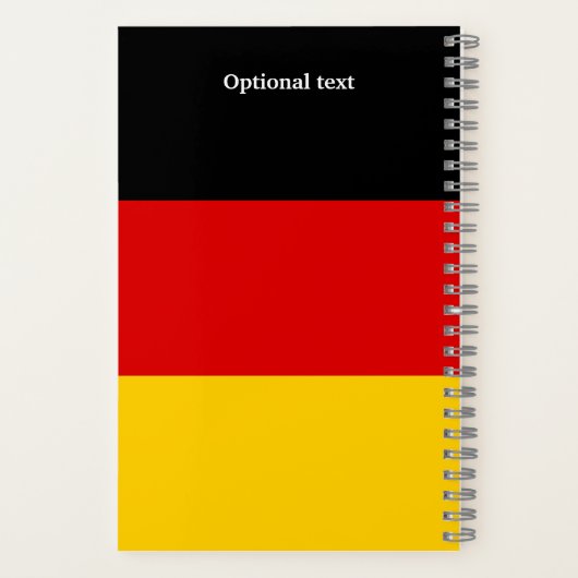 ドイツ国旗の色黒赤金ゴールドパーソナライズされたNo ノートブック (裏面)