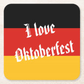 ドイツ国旗の色+アイディア スクエアペーパーコースター (正面)