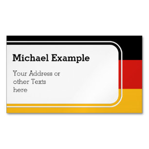 ドイツ国旗の色+テキストとアイディア マグネット名刺