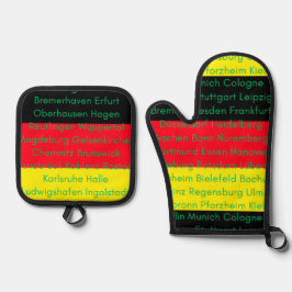 ドイツ国旗の色（都市） 鍋つかみ&鍋敷きセット