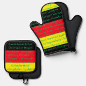 ドイツ国旗の色（都市） 鍋つかみ&鍋敷きセット (正面/裏面)