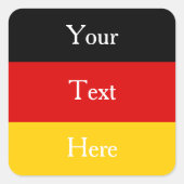 ドイツ国旗の色（黒）赤金ゴールド パーソナライズされた スクエアシール (正面)