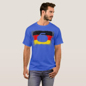 ドイツ国旗の黒番カーリング Tシャツ (正面フル)