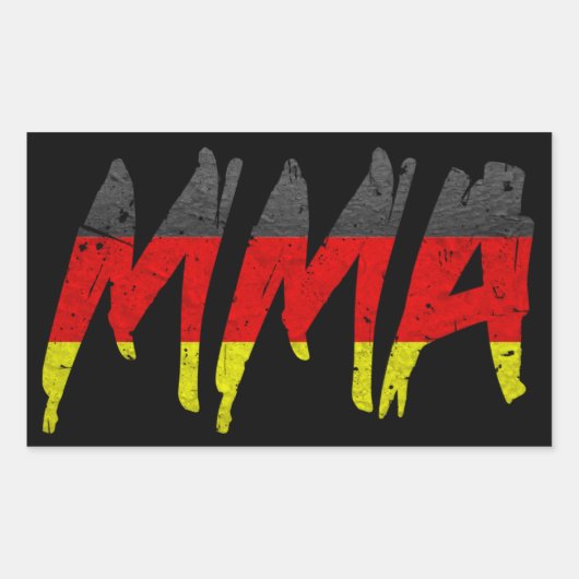 ドイツ国旗のmmaステッカー 長方形シール (正面)