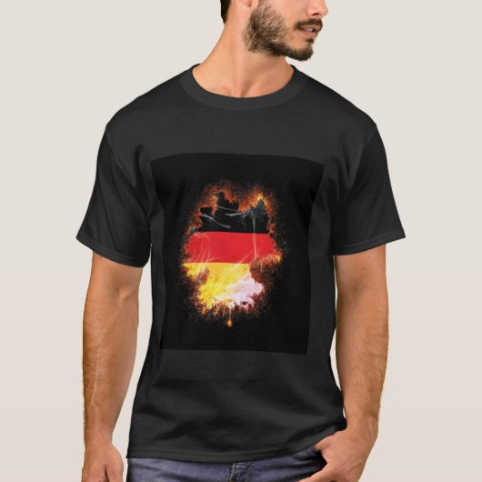 ドイツ国旗を使ったドイツファンデザイン Tシャツ (正面)