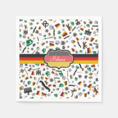 ドイツ国旗を持つドイツのアイテム スタンダードカクテルナプキン (正面)