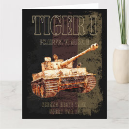 ドイツ国旗を持つドイツのTiger I重戦車WWII サンキューカード