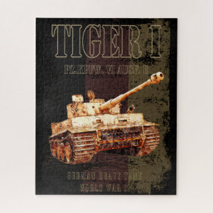 ドイツ国旗を持つドイツのTiger I重戦車WWII ジグソーパズル