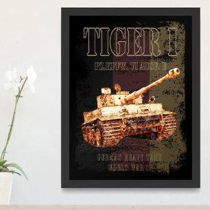 ドイツ国旗を持つドイツのTiger I重戦車WWII フォトプリント