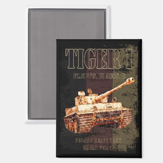 ドイツ国旗を持つドイツのTiger I重戦車WWII マグネット (正面/裏面)