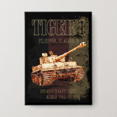 ドイツ国旗を持つドイツのTiger I重戦車WWII 缶バッジ (正面)