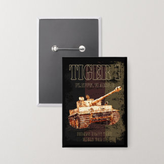 ドイツ国旗を持つドイツのTiger I重戦車WWII 缶バッジ