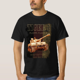 ドイツ国旗を持つドイツのTiger I重戦車WWII Tシャツ