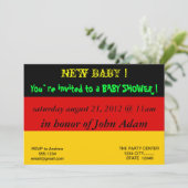 ドイツ国旗を持つベビーシャワー招待状 招待状 (スタンド正面)