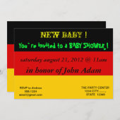 ドイツ国旗を持つベビーシャワー招待状 招待状 (正面/裏面)