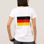 ドイツ国旗を持つ女子フリースジップジョガー Tシャツ (裏面)