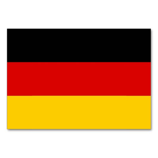 ドイツ国旗を持つ愛国的なテーブルカード テーブルナンバー (正面)