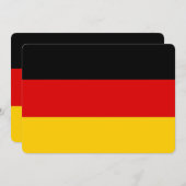 ドイツ国旗を持つ愛国的招待状 招待状 (正面/裏面)