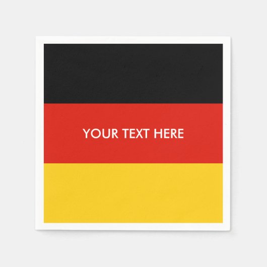 ドイツ国旗カスタムパーティーナプキン スタンダードカクテルナプキン (正面)