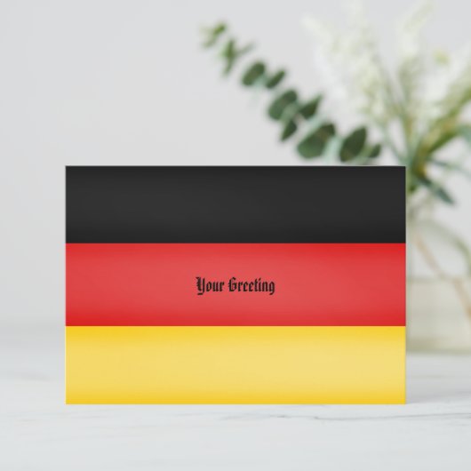 ドイツ国旗シュワルツ腐金ゴールドパーソナライズされたインビ 招待状 (スタンド正面)