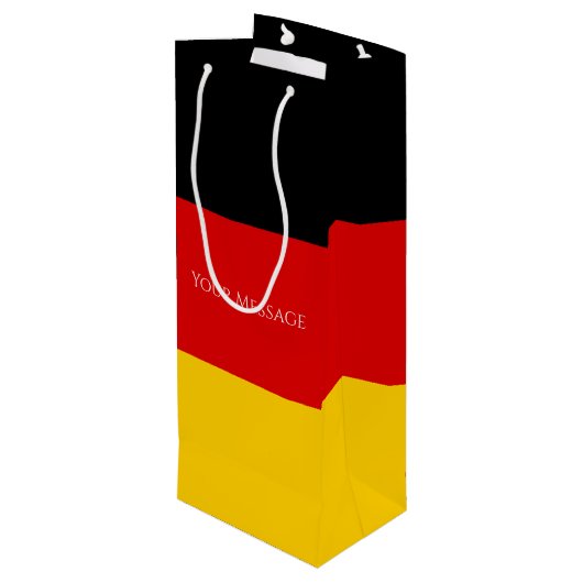 ドイツ国旗シュワルツ腐金ゴールド パーソナライズされた ワインギフトバッグ (裏面アングル)