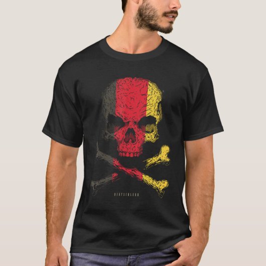 ドイツ国旗スカルクロスボーン Tシャツ (正面)