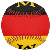 ドイツ国旗スポーツファムカスタムモノグラムの ソフトボール (正面)