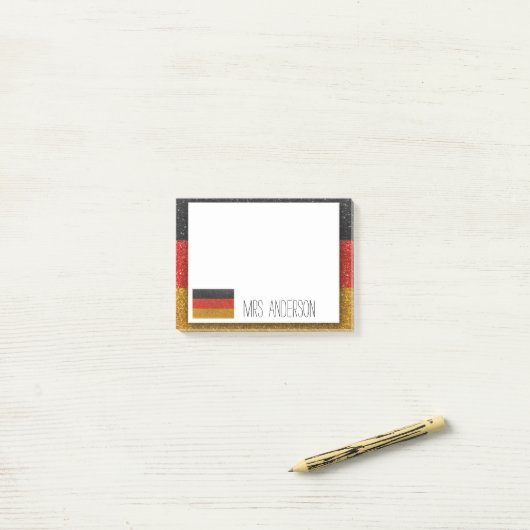 ドイツ国旗ドイツグリッター先生教室 ポストイット (デスク上)