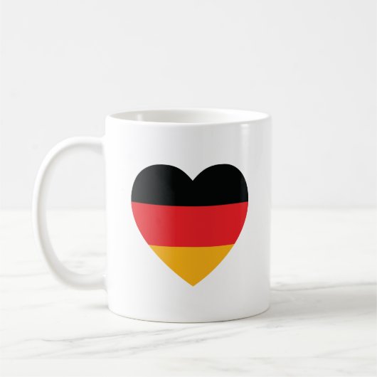 ドイツ国旗ハートコーヒーマグ コーヒーマグカップ (左)