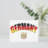 ドイツ国旗ロゴドイツのシャツと贈り物 ポストカード (スタンド正面)