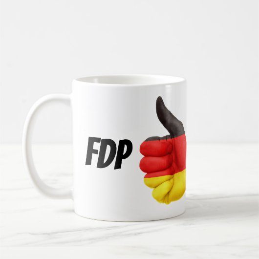 ドイツ国旗手FDP コーヒーマグカップ (左)