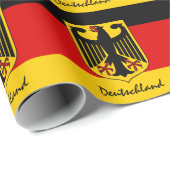 ドイツ国旗、イーグル、ドイツの贈り物/スポーツファン ラッピングペーパー (ロールコーナー)