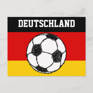 ドイツ国旗 サッカー ポストカード