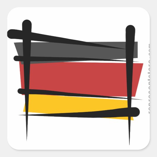 ドイツ国旗 スクエアシール (正面)