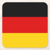 ドイツ国旗 スクエアペーパーコースター (正面)