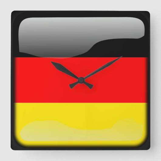 ドイツ国旗 スクエア壁時計 (正面)