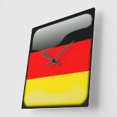 ドイツ国旗 スクエア壁時計 (傾斜)