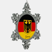 ドイツ国旗 スノーフレークピューターオーナメント (左)