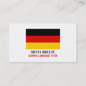 ドイツ国旗、ドイツ語教師、先生 名刺 (正面)