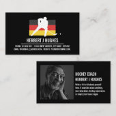 ドイツ国旗、ホッケープレーヤー、ホッケーコーチの写真 名刺 (正面/裏面)