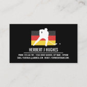 ドイツ国旗、ホッケープレーヤー、ホッケーコーチの写真 名刺 (正面)