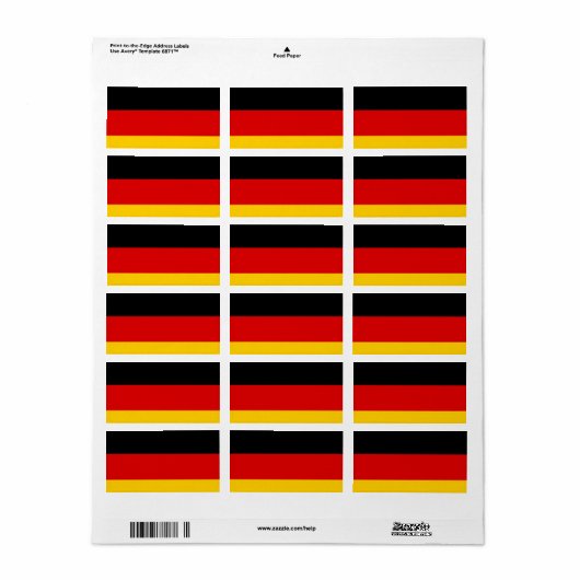 ドイツ国旗 ラベル (フルシート)