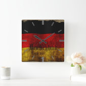 ドイツ国旗 – ヴィンテージ... スクエア壁時計 (ホーム)