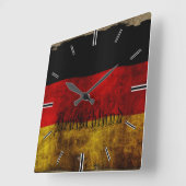 ドイツ国旗 – ヴィンテージ... スクエア壁時計 (傾斜)