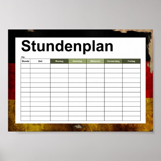 ドイツ国旗 – ヴィンテージ... ポスター (正面)