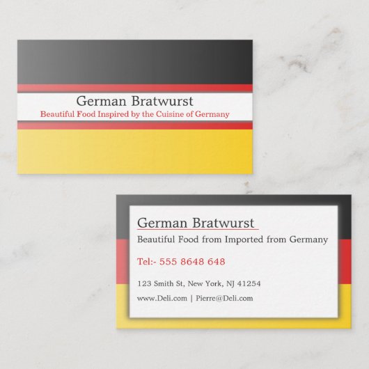 ドイツ国旗、完全にカスタマイズ可能な名刺 名刺 (正面/裏面)