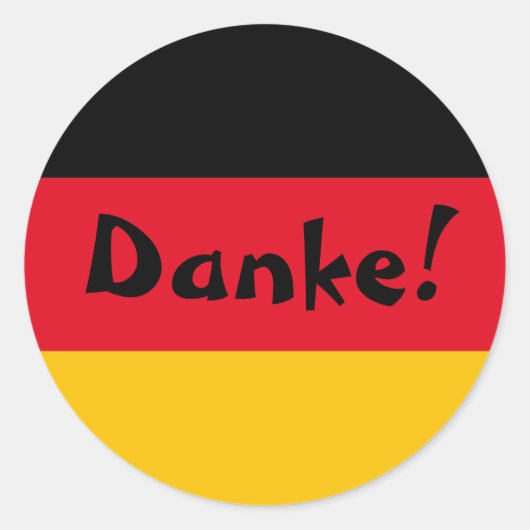 ドイツ国旗Thank You Danke ラウンドシール (正面)