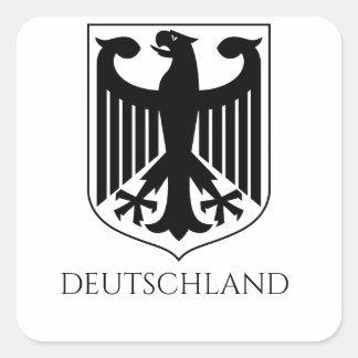 ドイツ国章 黒と白 スクエアシール